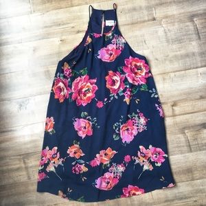 Navy Everly floral dress - size M (EUC)